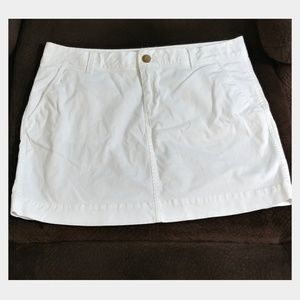 White mini skirt